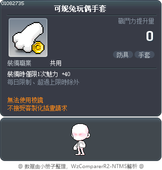 可妮兔玩偶手套 Tooltip