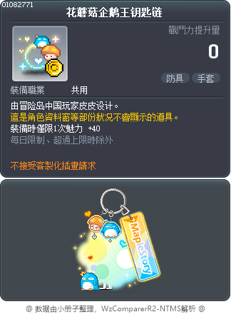 花蘑菇企鹅王钥匙链 Tooltip