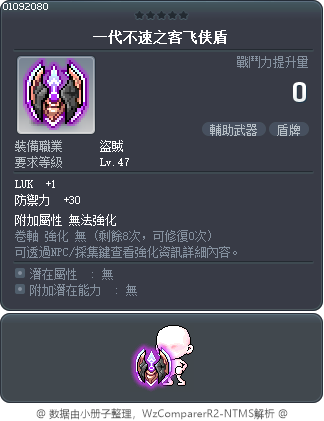 一代不速之客飞侠盾 Tooltip