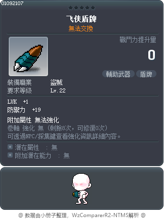 飞侠盾牌 Tooltip