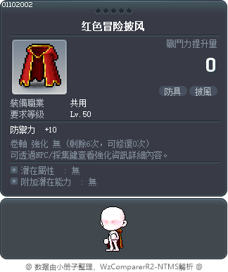 红色冒险披风 Tooltip