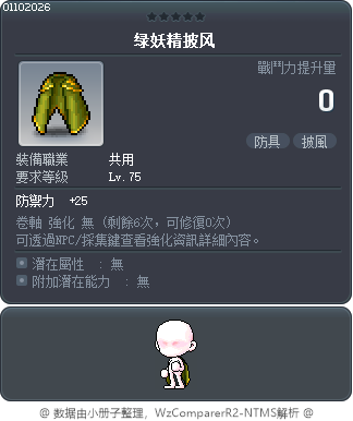 綠妖精披風 Tooltip