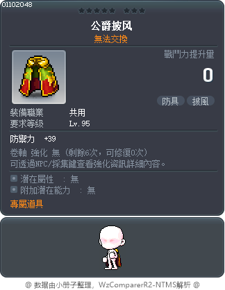 紅色西麗斯斗篷 Tooltip