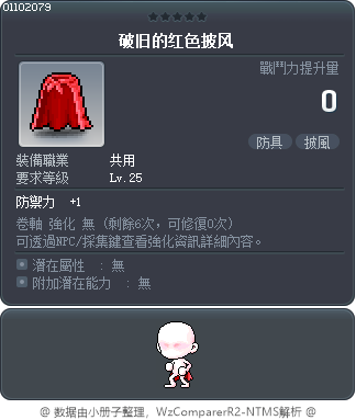 破旧的红色披风 Tooltip