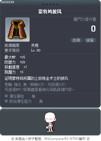蒙特鸠披风 Tooltip