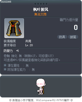 枫叶披风 Tooltip