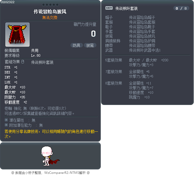 传说冒险岛披风 Tooltip