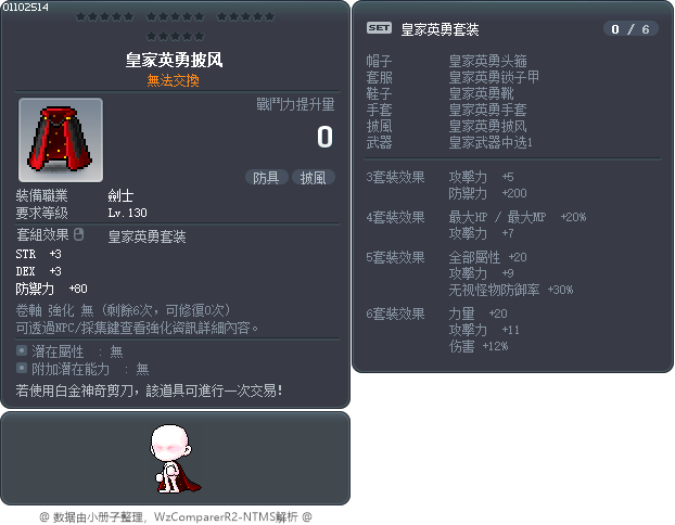 皇家英勇披风 Tooltip