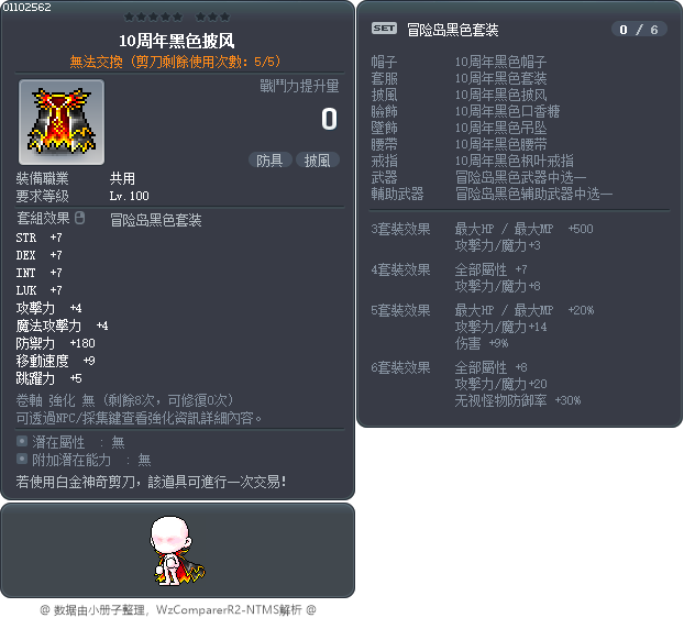 10周年黑色披风 Tooltip