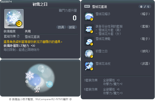 雪花紛飛的日子 Tooltip