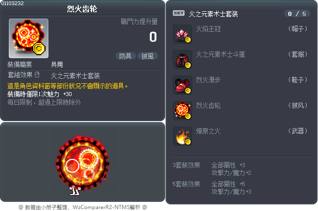 烈火齿轮 Tooltip