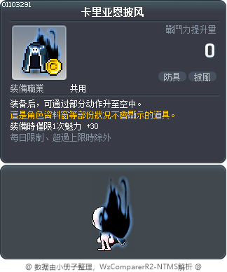 卡里亚恩披风 Tooltip