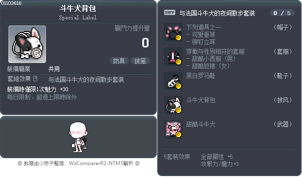 斗牛犬背包 Tooltip