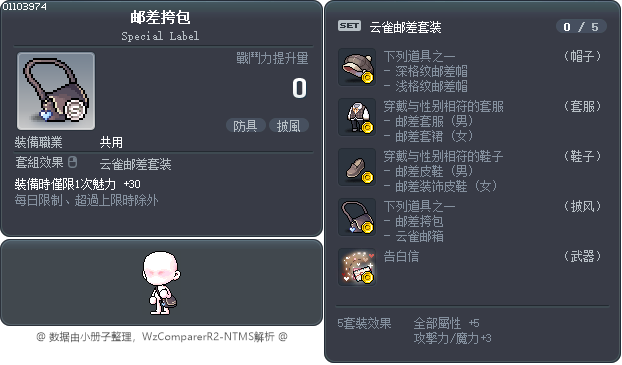 邮差挎包 Tooltip