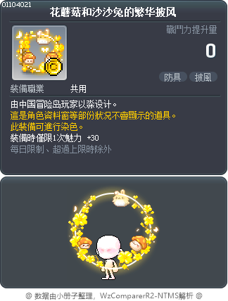 花蘑菇和沙沙兔的繁华披风 Tooltip