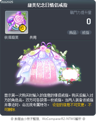 甜美纪念日情侣戒指 Tooltip