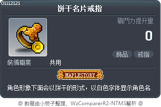 饼干名片戒指 Tooltip