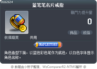 蓝笔笔名片戒指 Tooltip