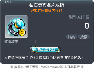 钻石贵宾名片戒指 Tooltip