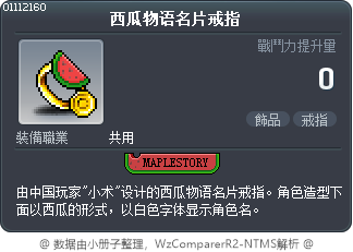 西瓜物语名片戒指 Tooltip