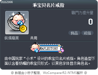 乖宝贝名片戒指 Tooltip