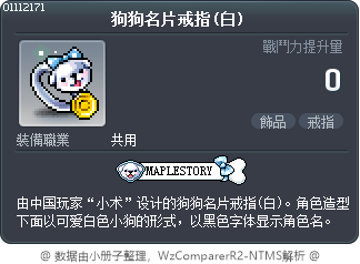 狗狗名片戒指(白) Tooltip