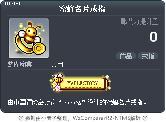 蜜蜂名片戒指 Tooltip