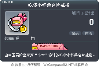 吃货小怪兽名片戒指 Tooltip