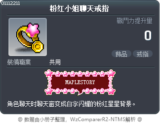 粉红小姐聊天戒指 Tooltip