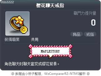 樱花聊天戒指 Tooltip