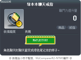 绿本本聊天戒指 Tooltip