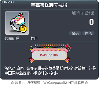 草莓蛋糕聊天戒指 Tooltip