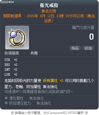 极光戒指 Tooltip