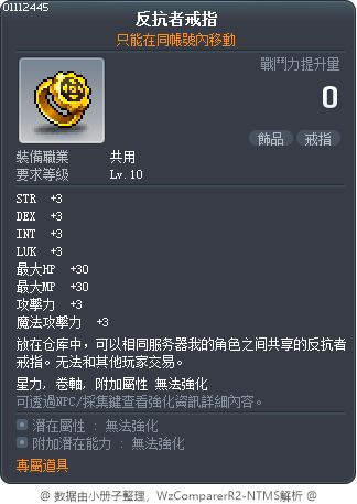 反抗者戒指 Tooltip