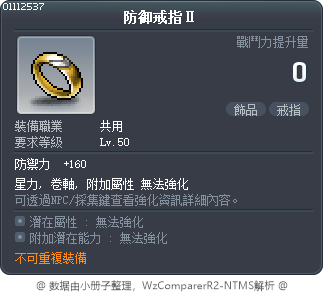 防御戒指Ⅱ Tooltip