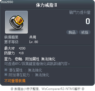 体力戒指Ⅱ Tooltip