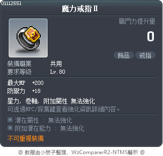 魔力戒指Ⅱ Tooltip