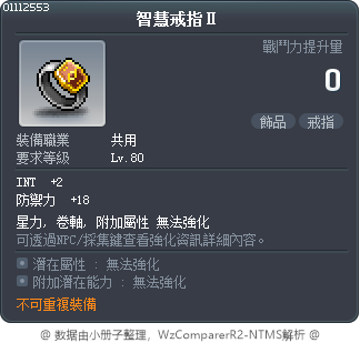 智慧戒指Ⅱ Tooltip
