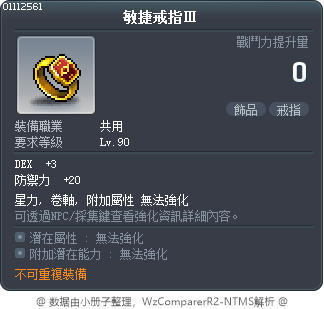 敏捷戒指Ⅲ Tooltip