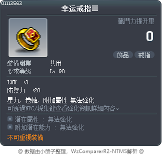 幸运戒指Ⅲ Tooltip