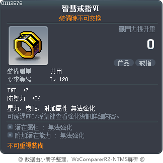 智慧戒指Ⅵ Tooltip