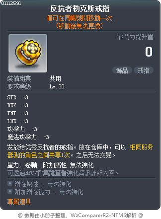 末日反抗軍優雅戒指 Tooltip