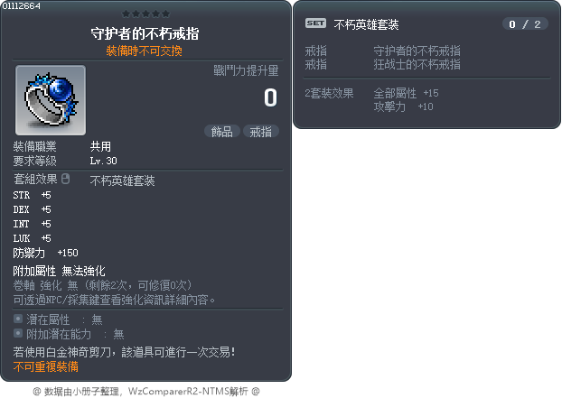 守护者的不朽戒指 Tooltip