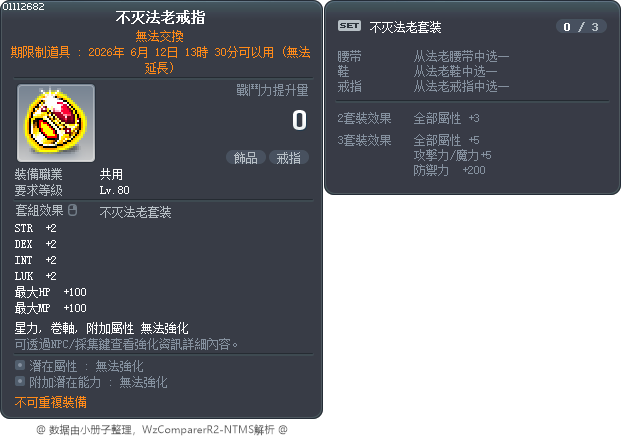 不灭法老戒指 Tooltip