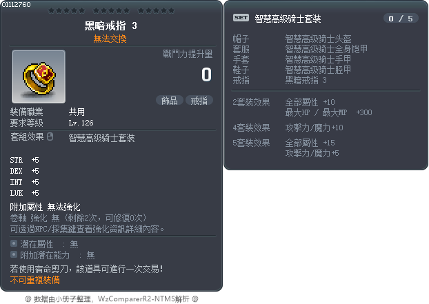黑暗戒指 3 Tooltip