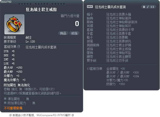 狂龙战士君主戒指 Tooltip