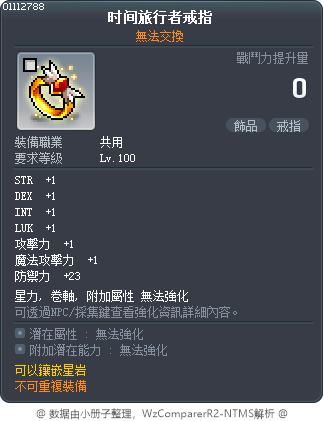 时间旅行者戒指 Tooltip