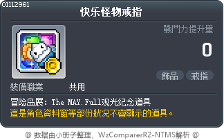 快乐怪物戒指 Tooltip