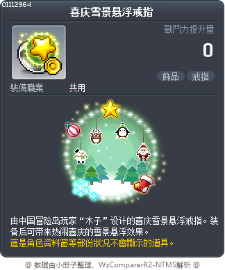 喜庆雪景悬浮戒指 Tooltip