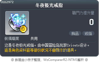 冬夜极光戒指 Tooltip
